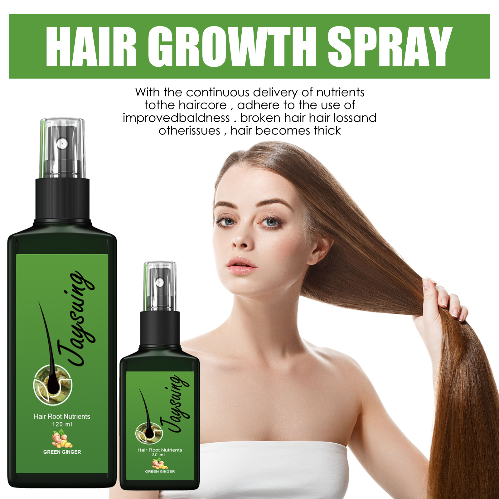Hair Care Essential Oil - Fast Ginger Hair Growth Spray Roots