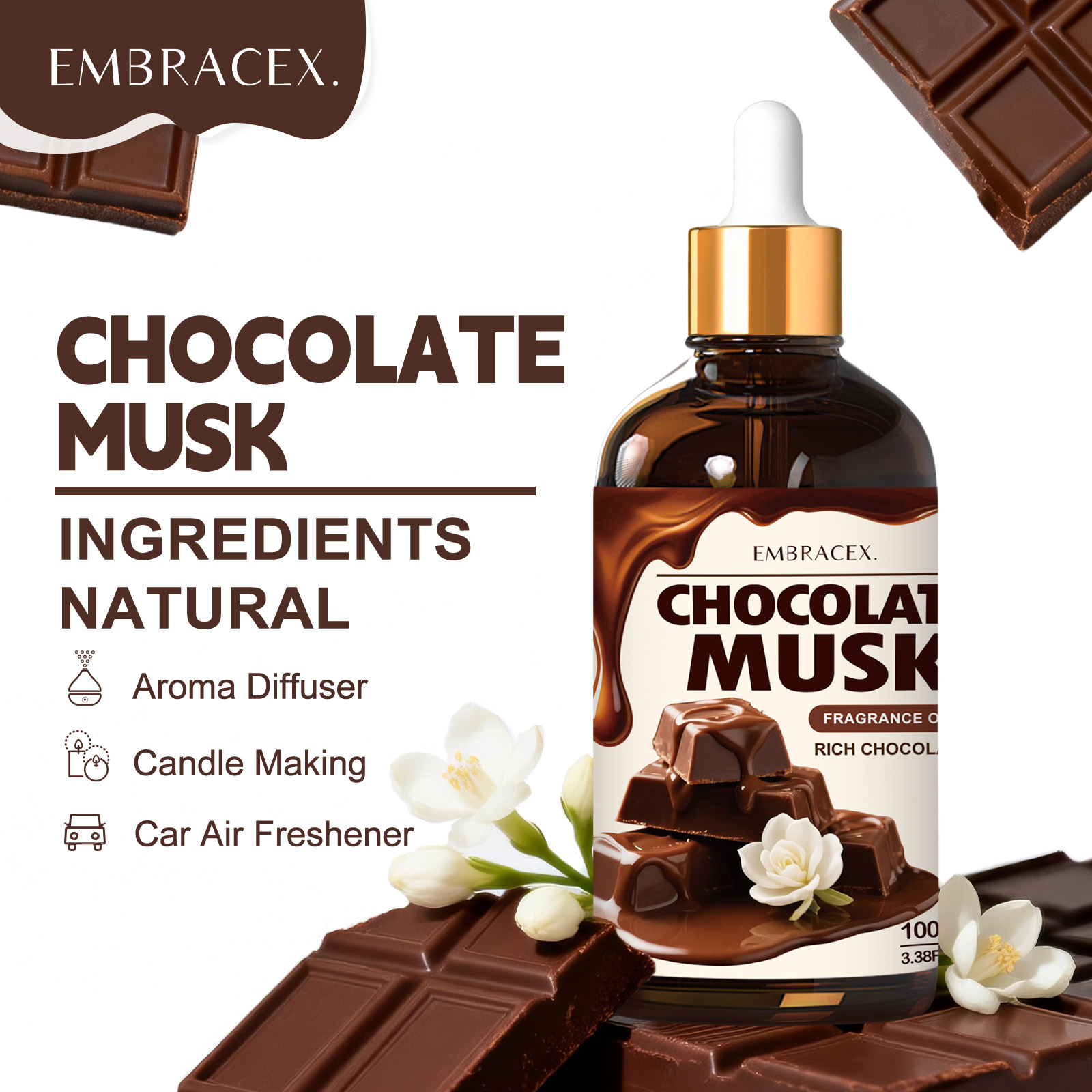 Hair Care Essential Oil - 100ml Chocolate Musk Essential Oil Massage