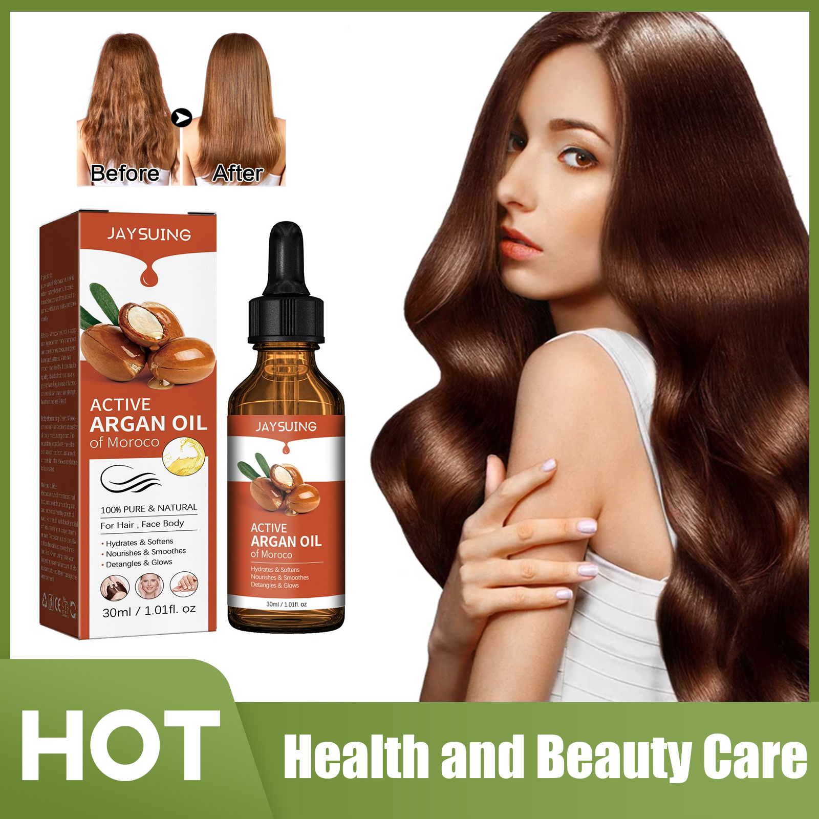 Hair Care Essential Oil - Argan Oil for Hair Treatment Smoothing
