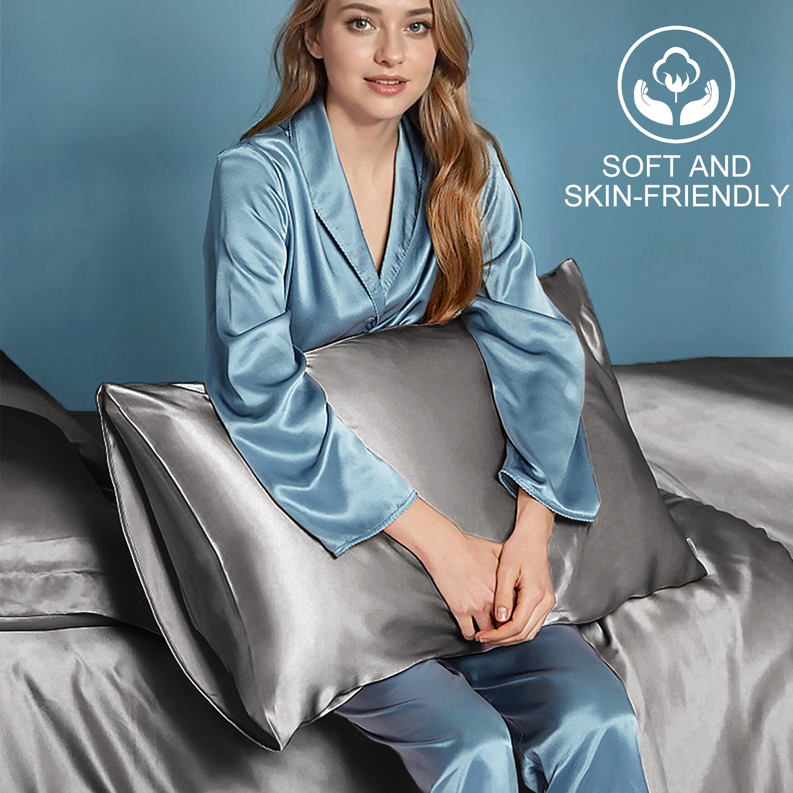 Hair Care Hospital - Silk Satin Gray Pillowcase - Hair