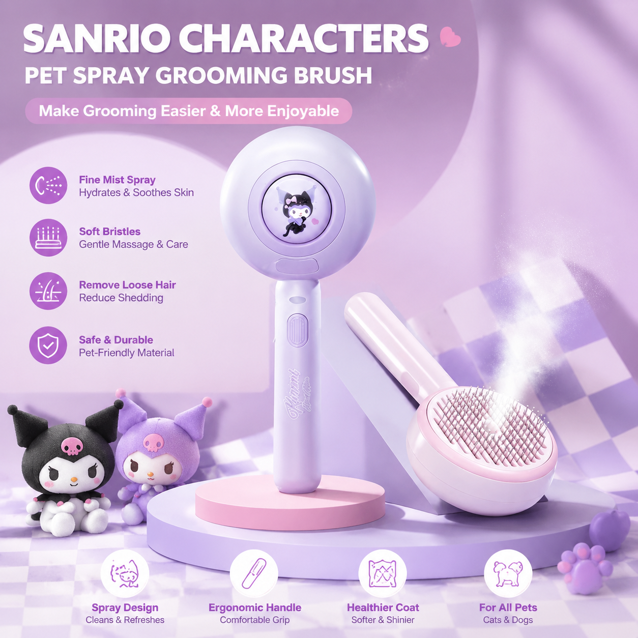 Sanrio Kuromi Cute Cartoon Fin - Hair Care Japan Products avaliação e preço
