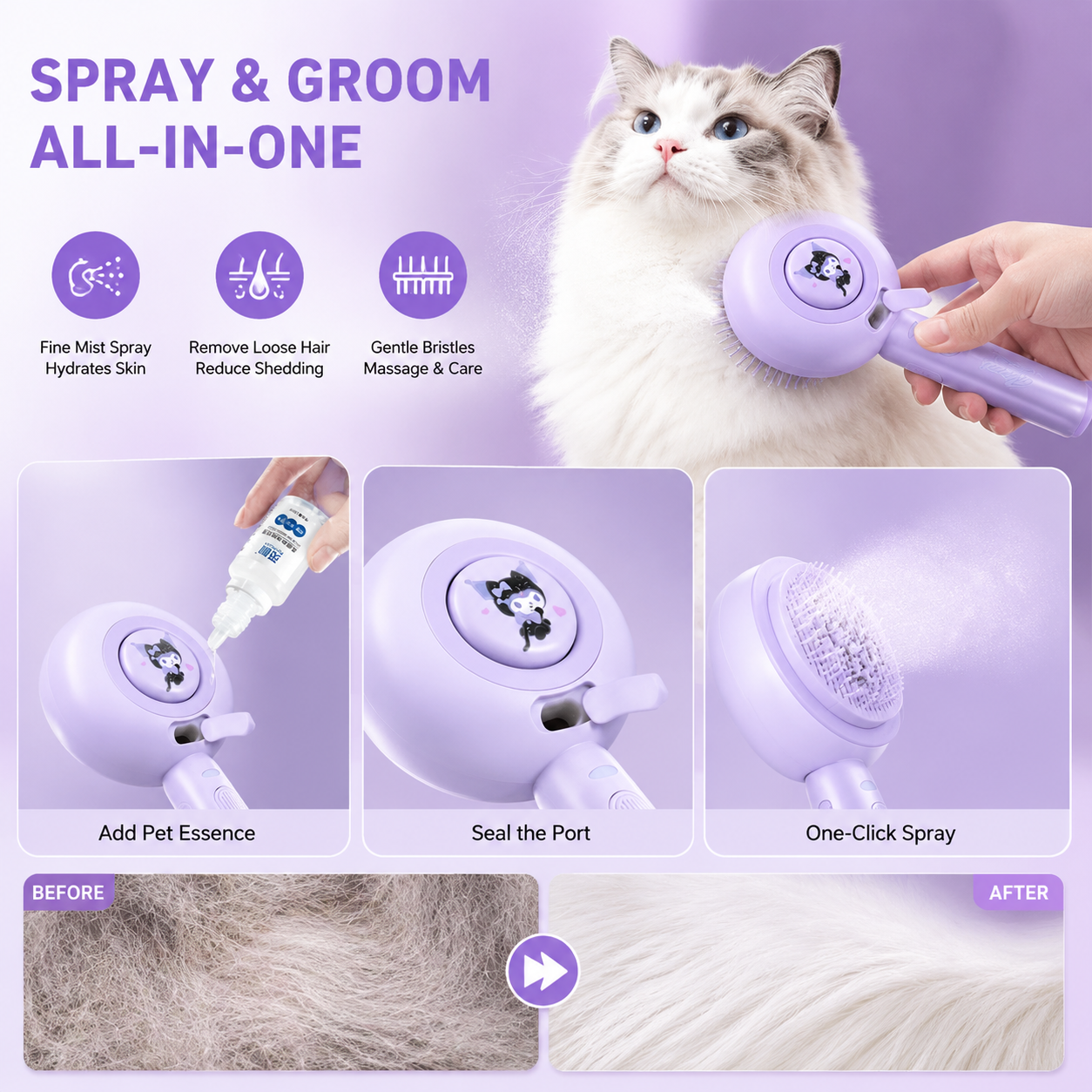 Sanrio Kuromi Cute Cartoon Fin - Hair Care Japan Products avaliação e preço