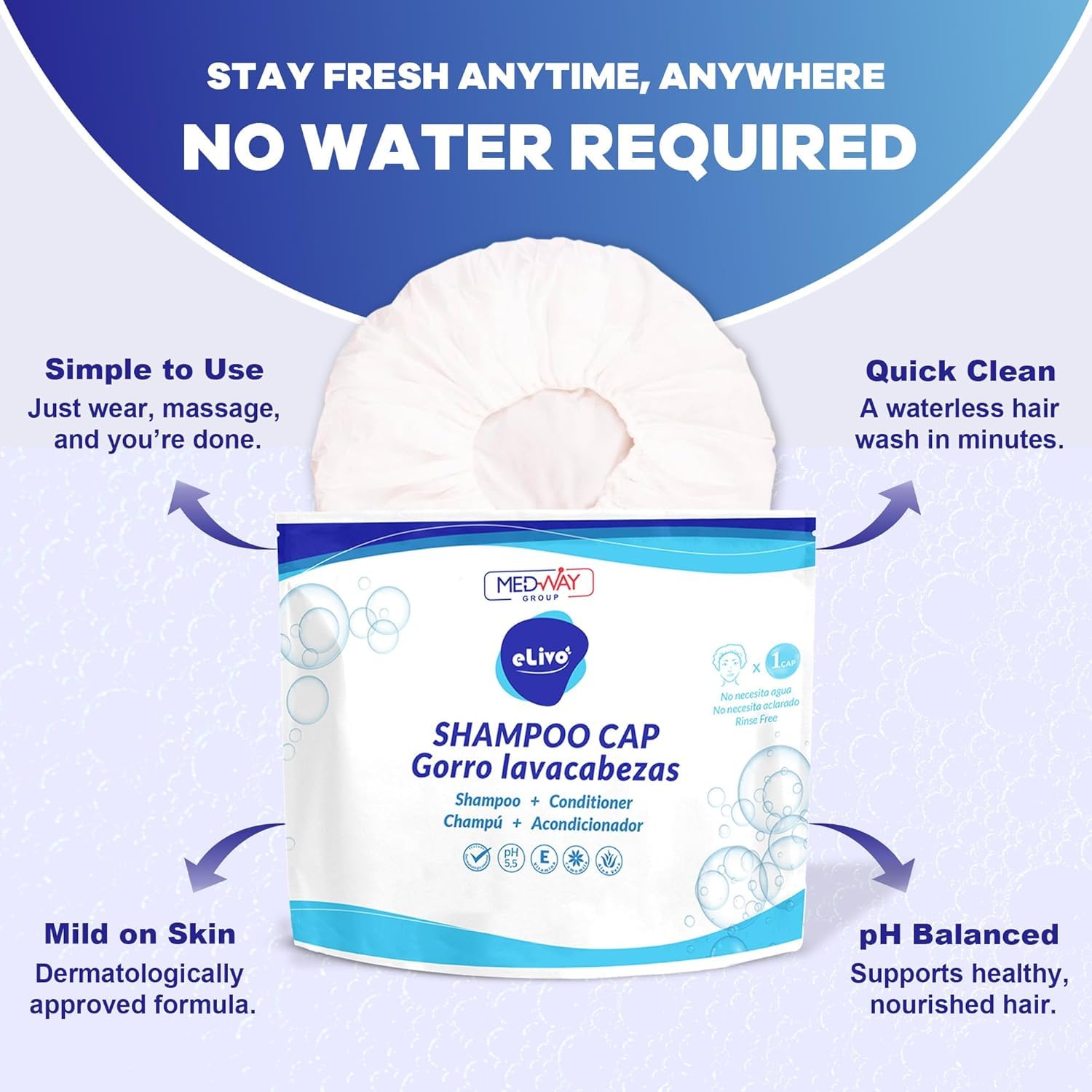 No Rinse Shampoo Cap 3 Pack -  - Hair Care Hospital avaliação e preço