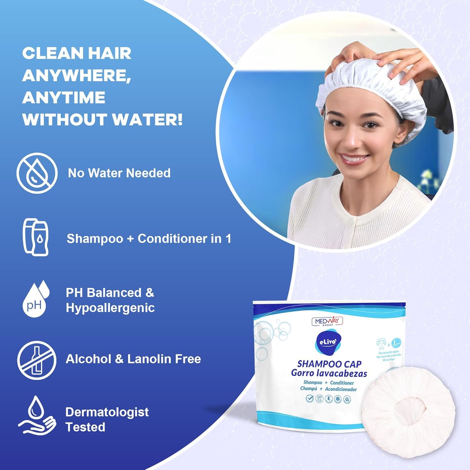 No Rinse Shampoo Cap 3 Pack -  - Hair Care Hospital avaliação e preço