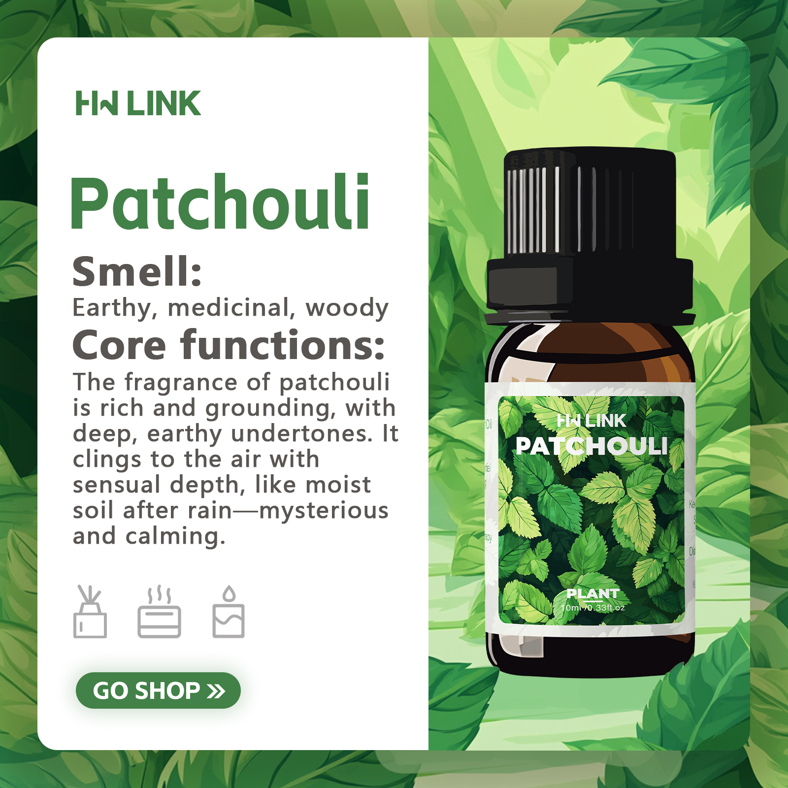 10ml Patchouli Essential Oils  - Hair Care Essential Oil avaliação e preço