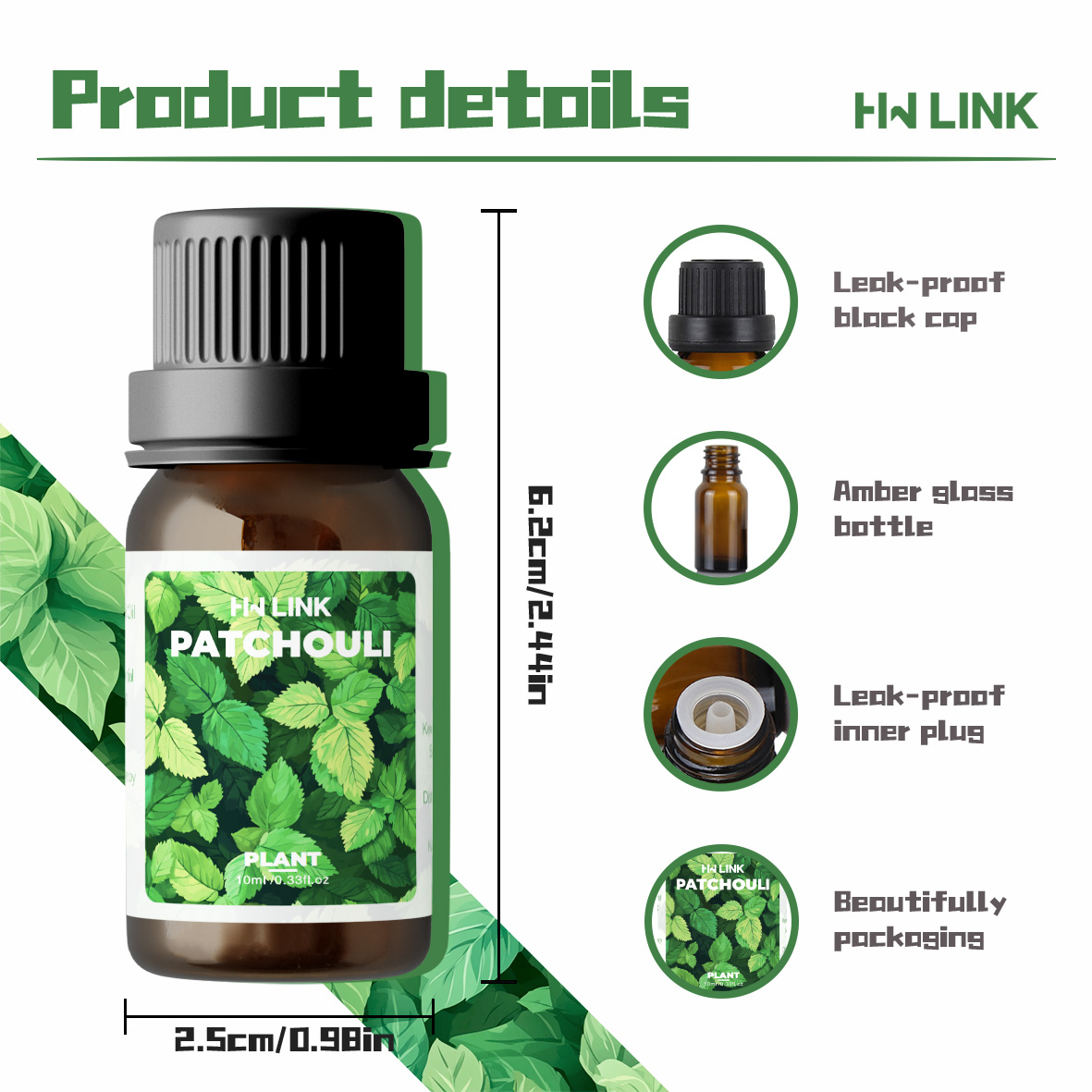 10ml Patchouli Essential Oils  - Hair Care Essential Oil avaliação e preço