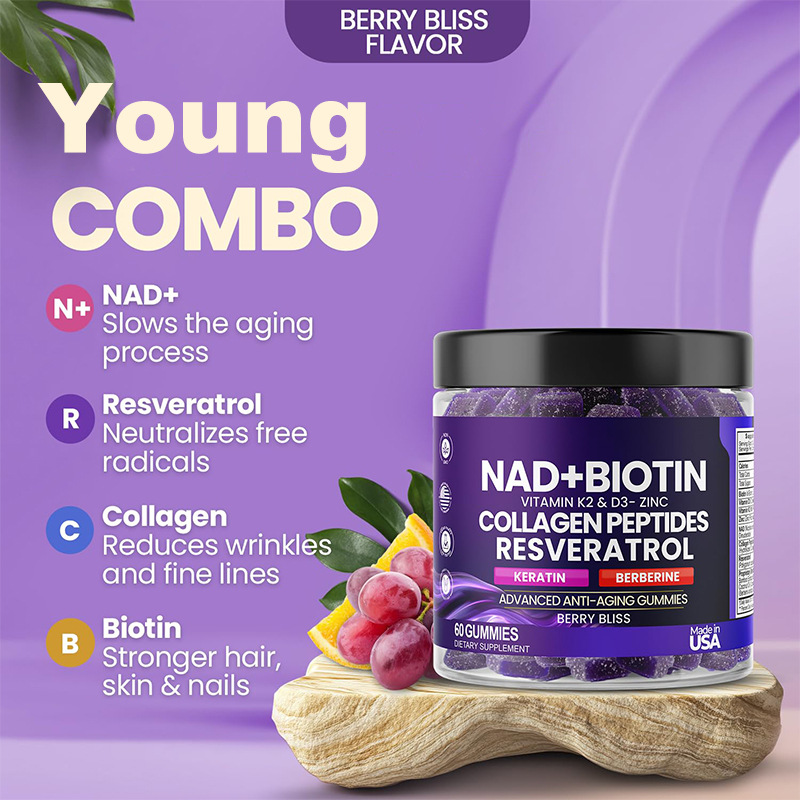 NAD+ Biotin Gummies with Vitam - Hair Care Zinc avaliação e preço