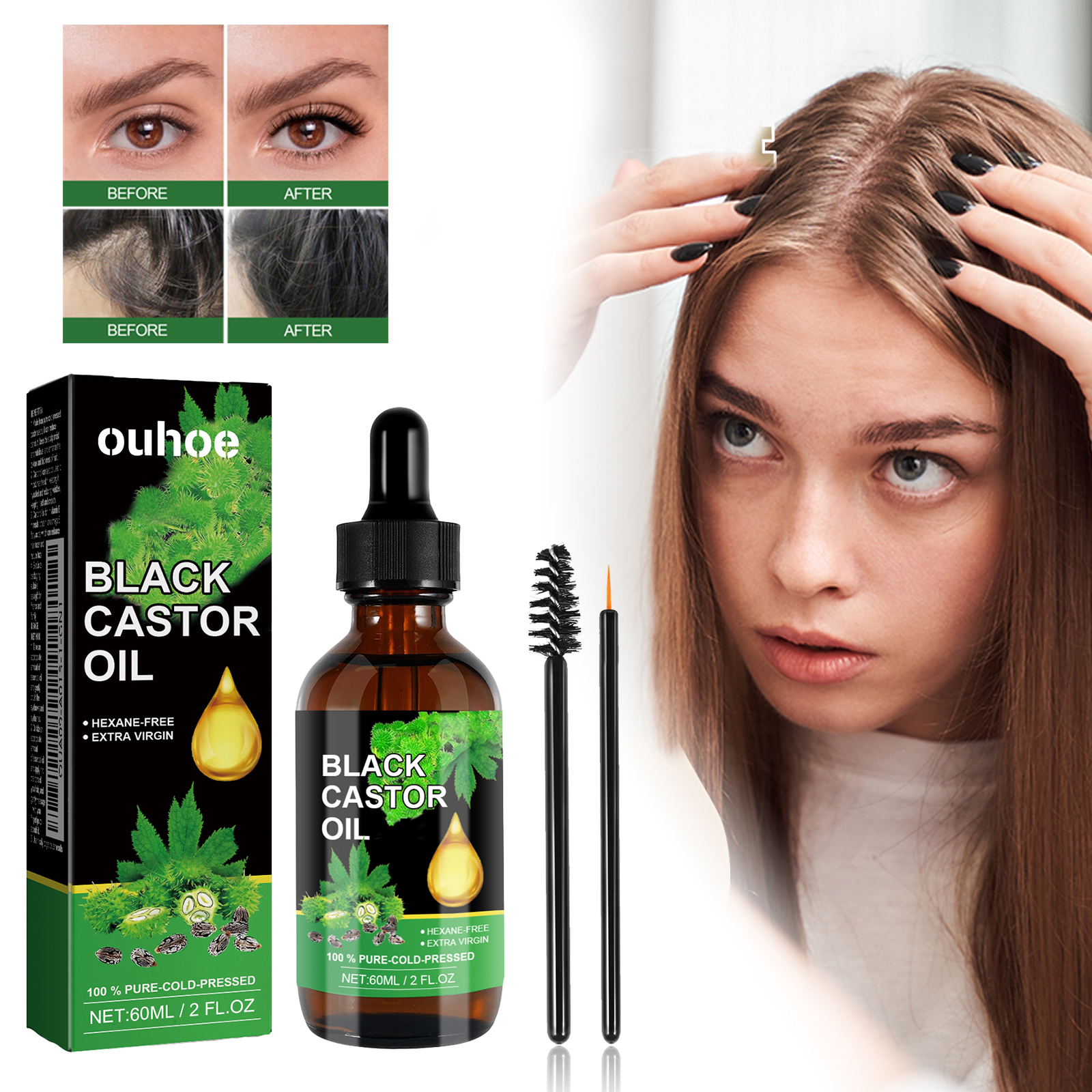Black Castor Oil Nourishes Hai - Hair Care Hair Serum avaliação e preço