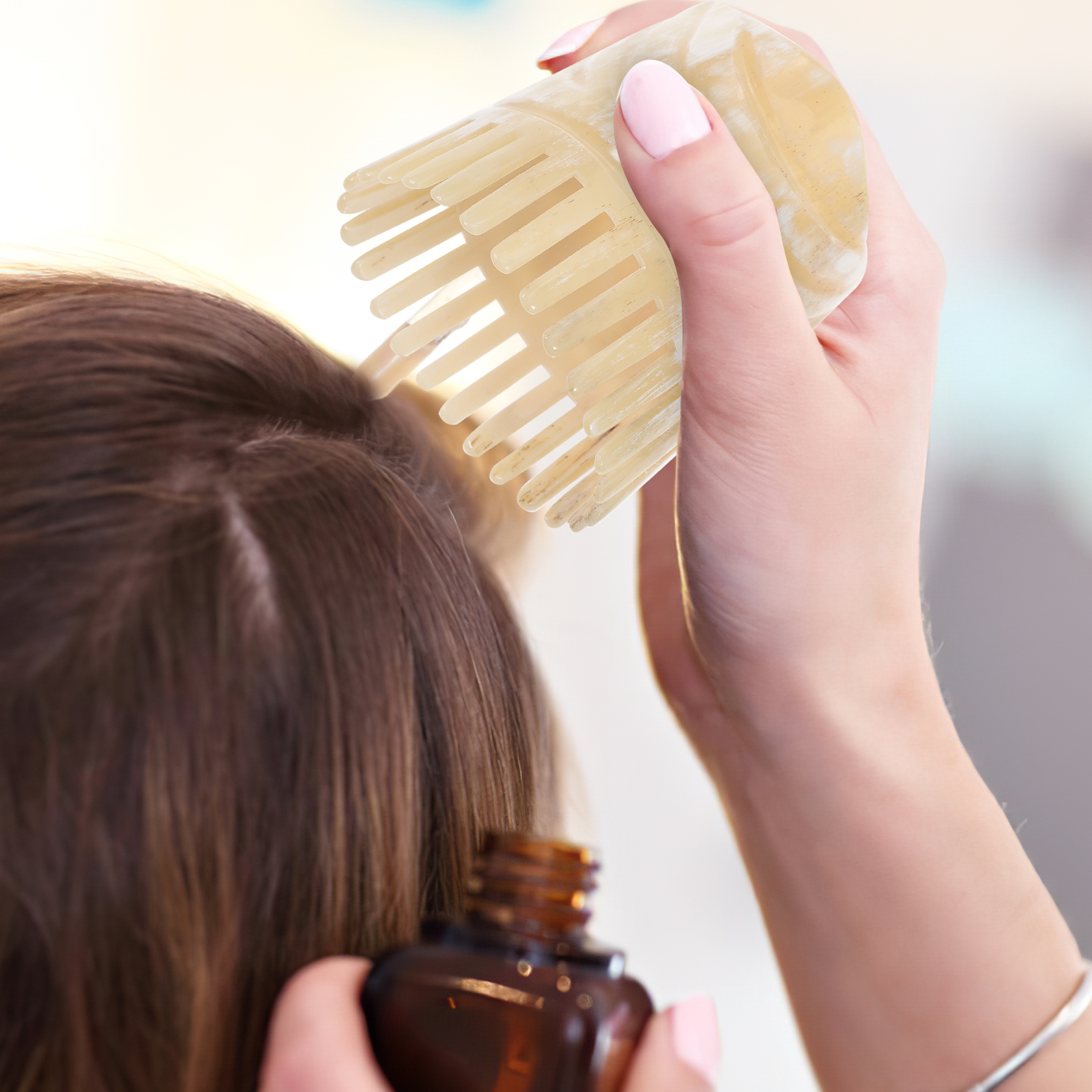 Portable Oxhorn Haircomb With  - Hair Care Tips avaliação e preço