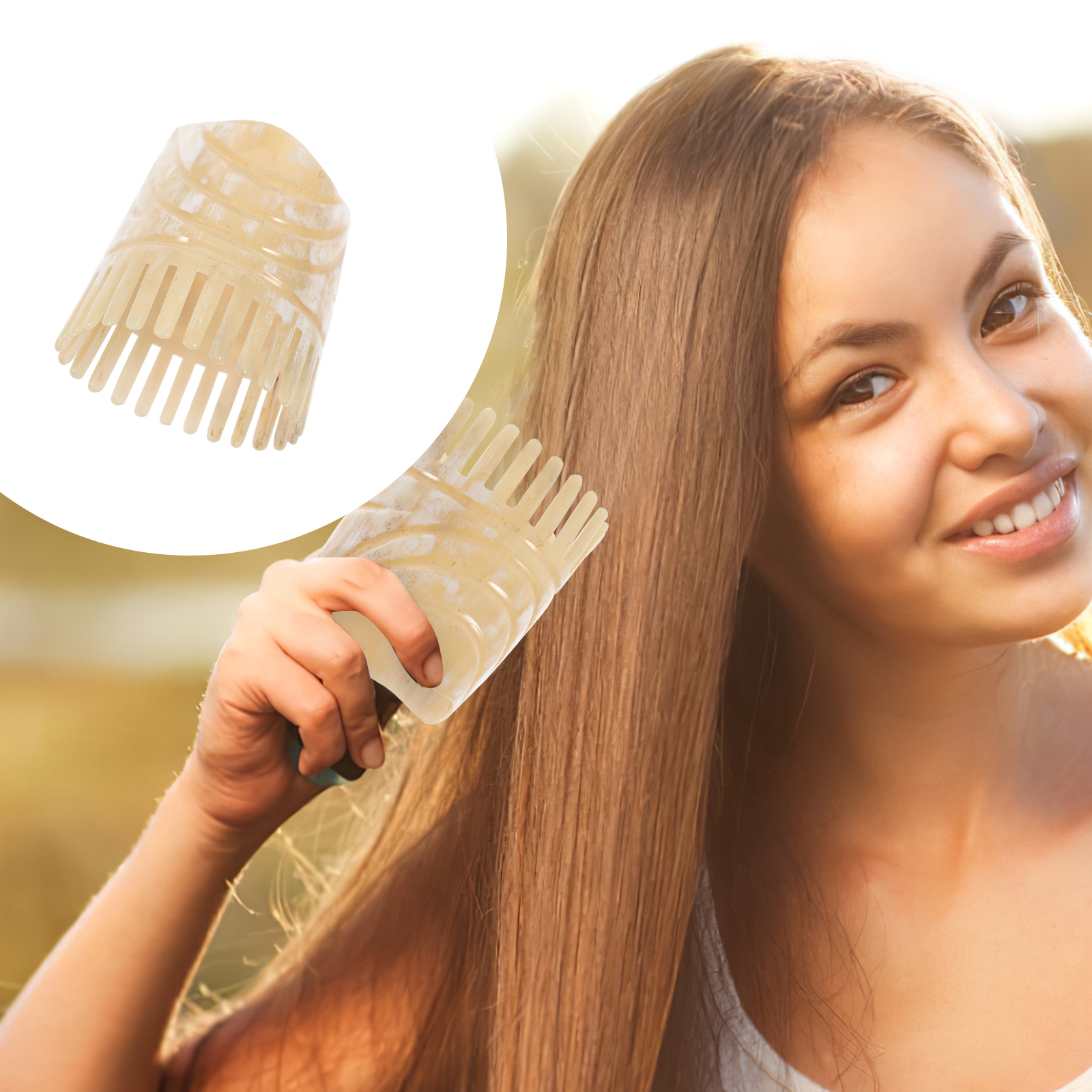 Portable Oxhorn Haircomb With  - Hair Care Tips avaliação e preço