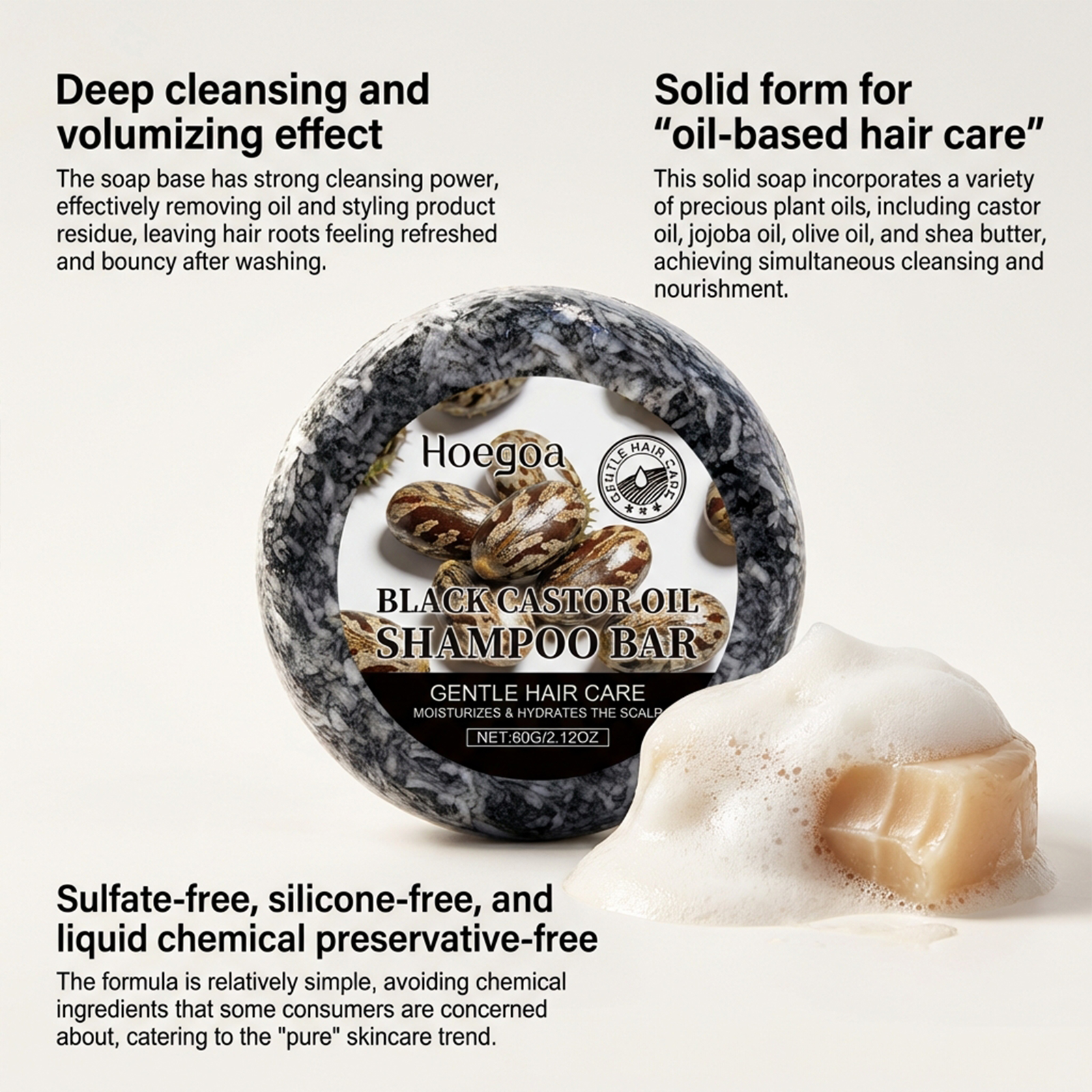 Black Castor Oil Shampoo Bar N - Hair Care Olive Oil avaliação e preço