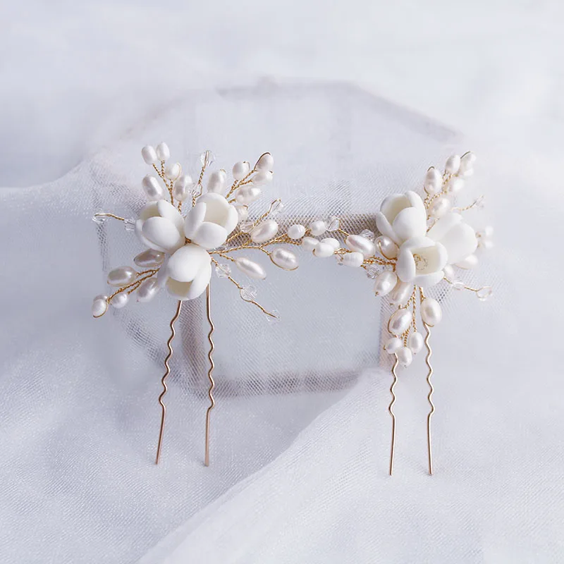 Natural pearl ceramic flowers  - Hair Care Zinc avaliação e preço