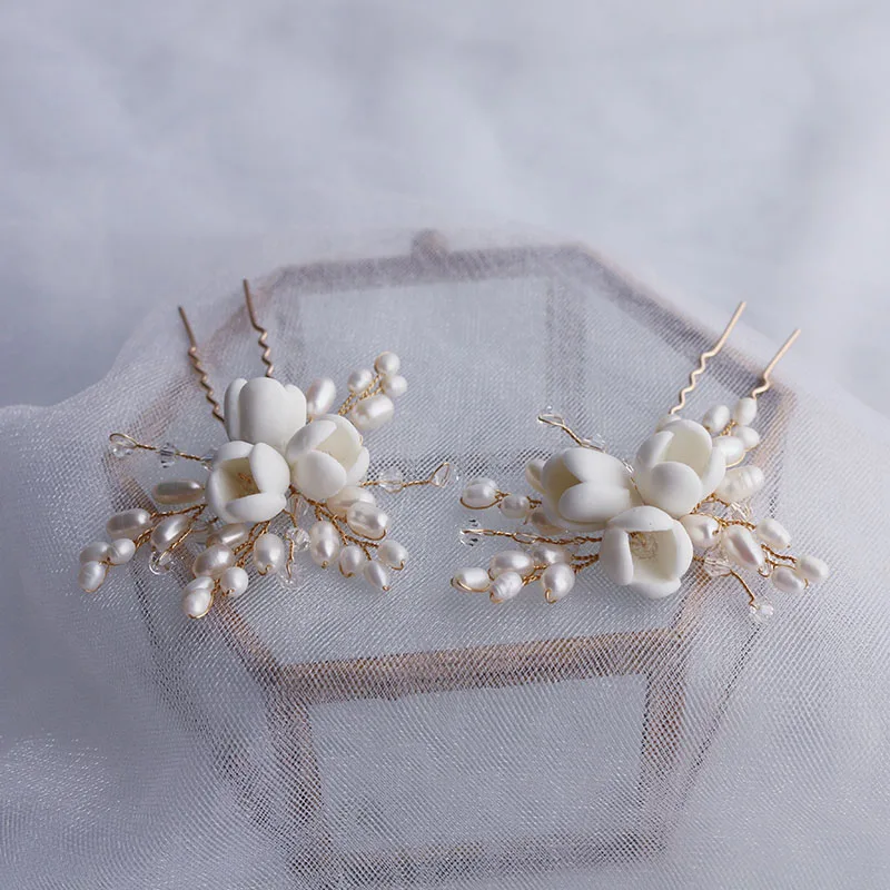 Natural pearl ceramic flowers  - Hair Care Zinc avaliação e preço
