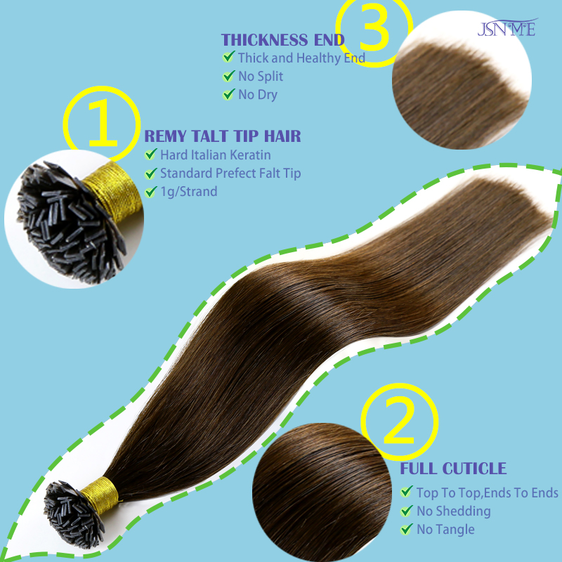 JSNME Flat tip Human Hair Exte - Hair Care Tips avaliação e preço