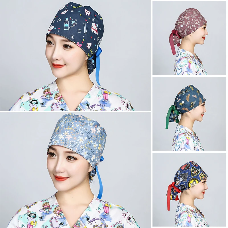Printed Surgical Cap Scrub Cot - Hair Care Hospital avaliação e preço