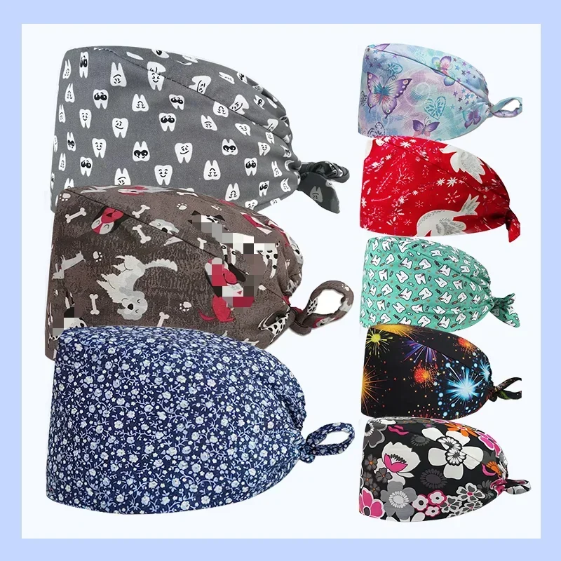 Printed Surgical Cap Scrub Cot - Hair Care Hospital avaliação e preço