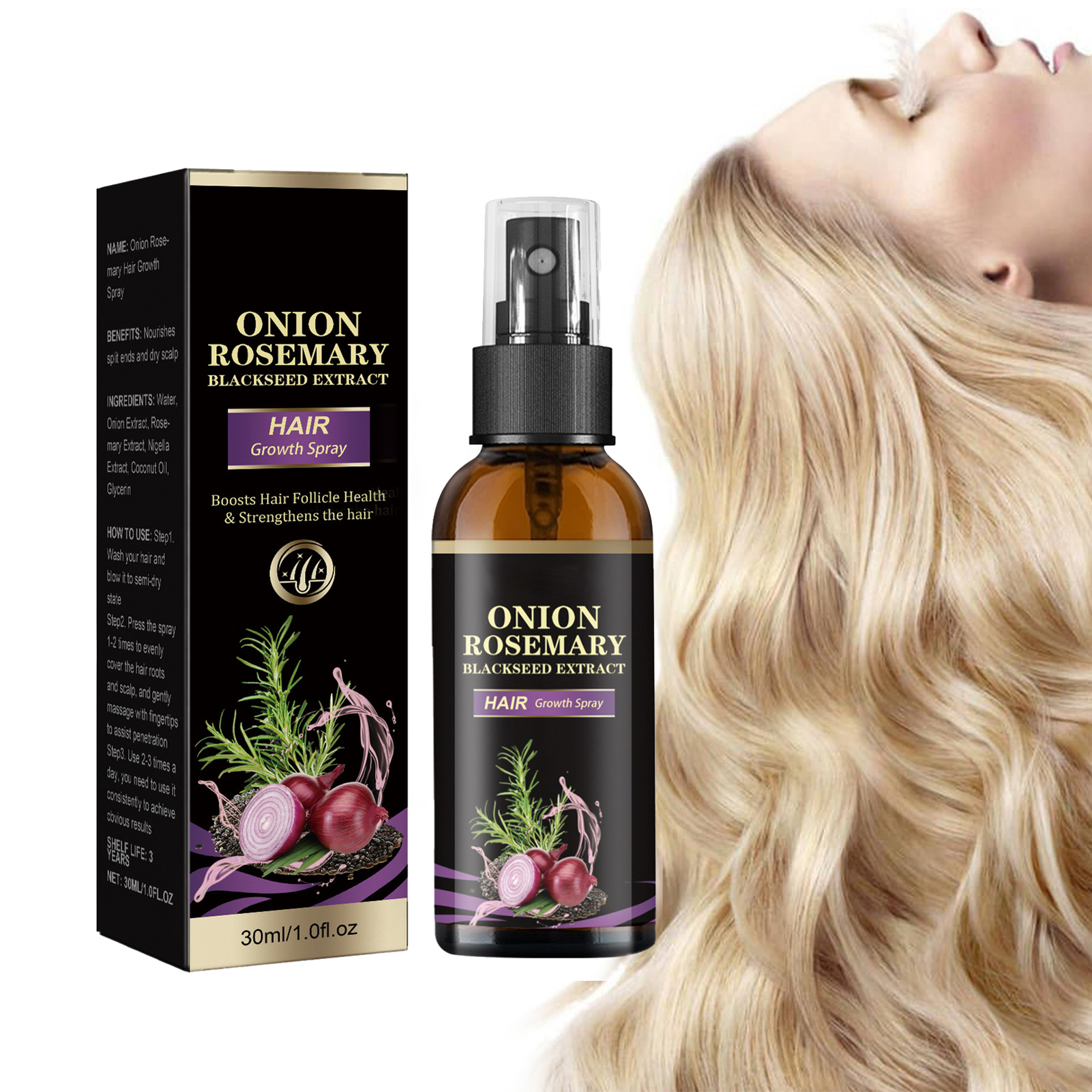 30ml Hair Growth Spray Onion R - Hair Care Essential Oil avaliação e preço