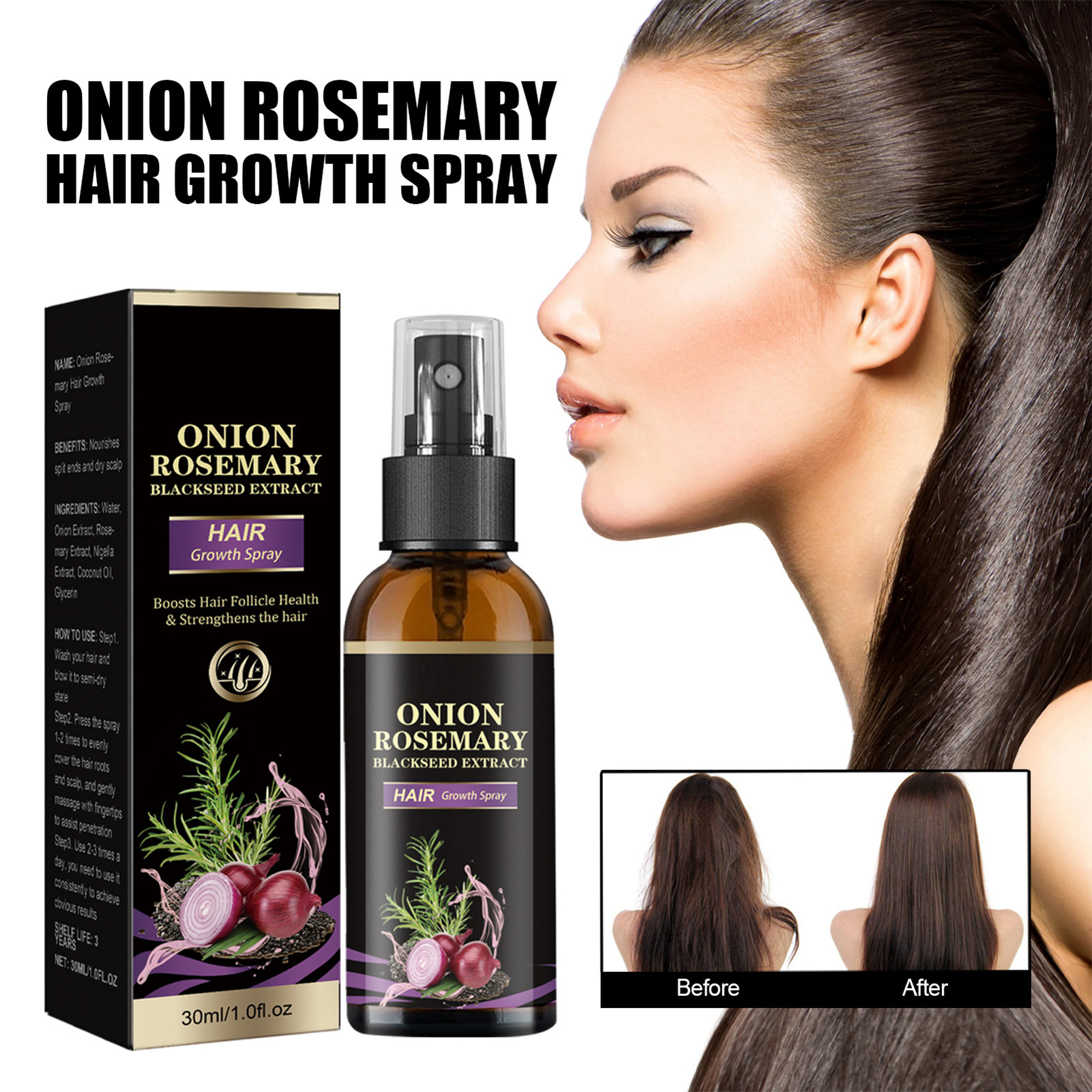 30ml Hair Growth Spray Onion R - Hair Care Essential Oil avaliação e preço