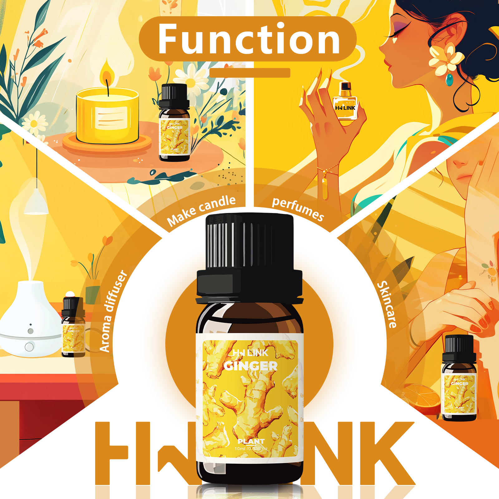 Ginger Oil 100%Pure Natural Gi - Hair Care Essential Oil avaliação e preço