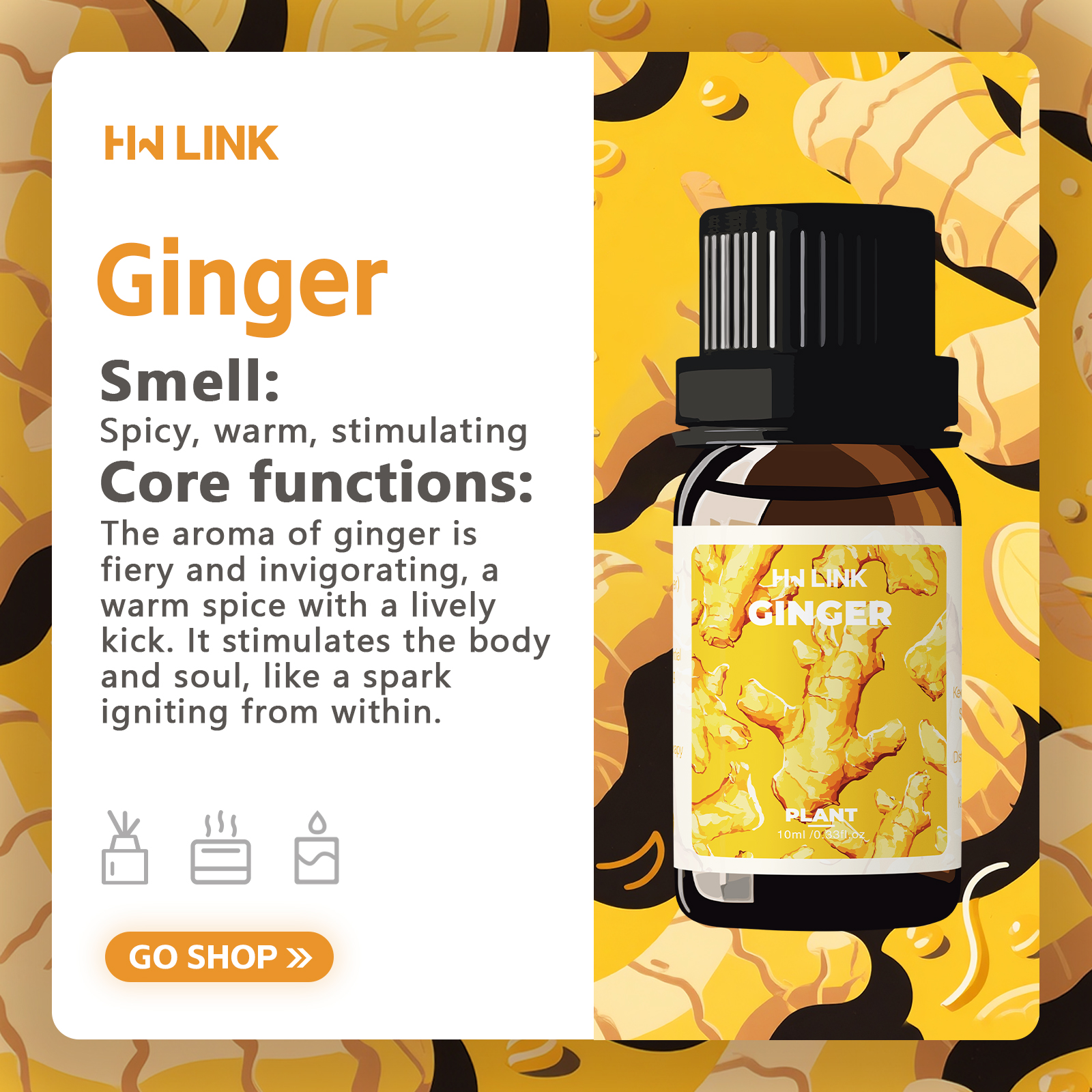 Ginger Oil 100%Pure Natural Gi - Hair Care Essential Oil avaliação e preço