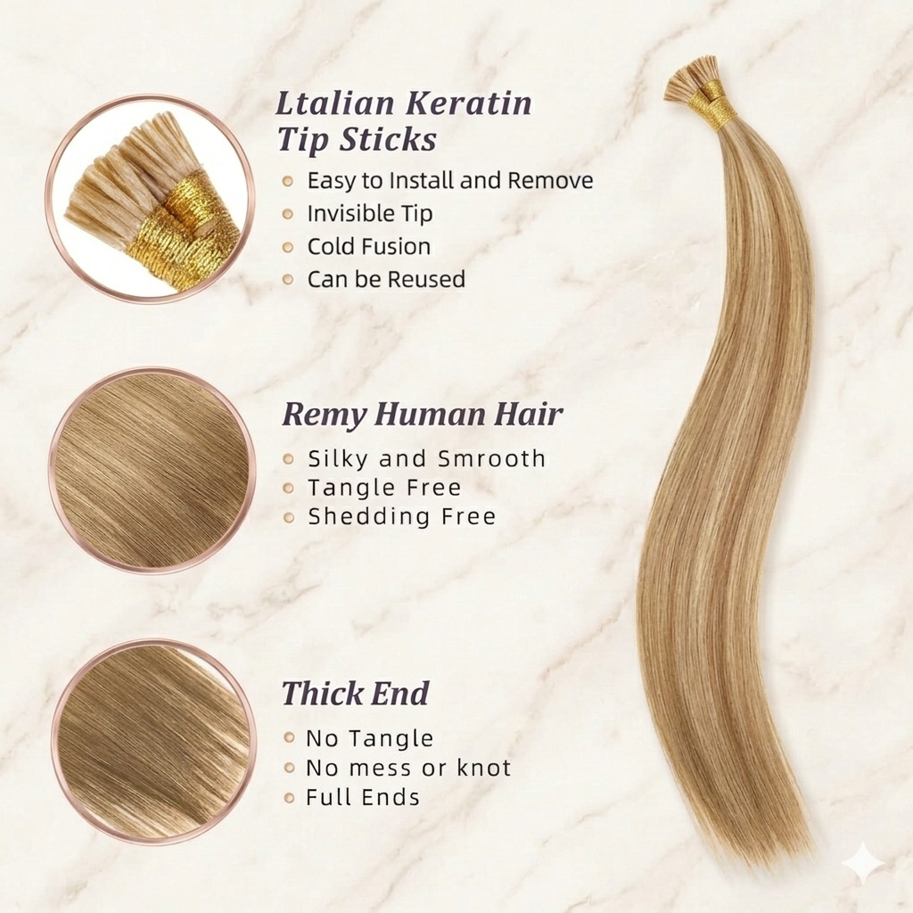 18inch Natural Remy I- Tip Hum - Hair Care Tips avaliação e preço