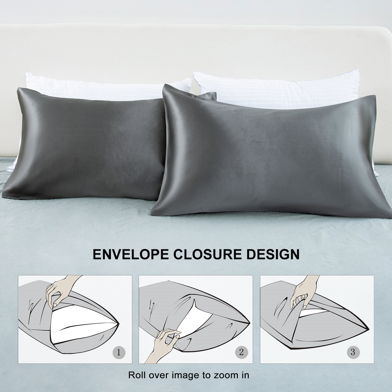 Silk Satin Gray Pillowcase - H - Hair Care Hospital avaliação e preço